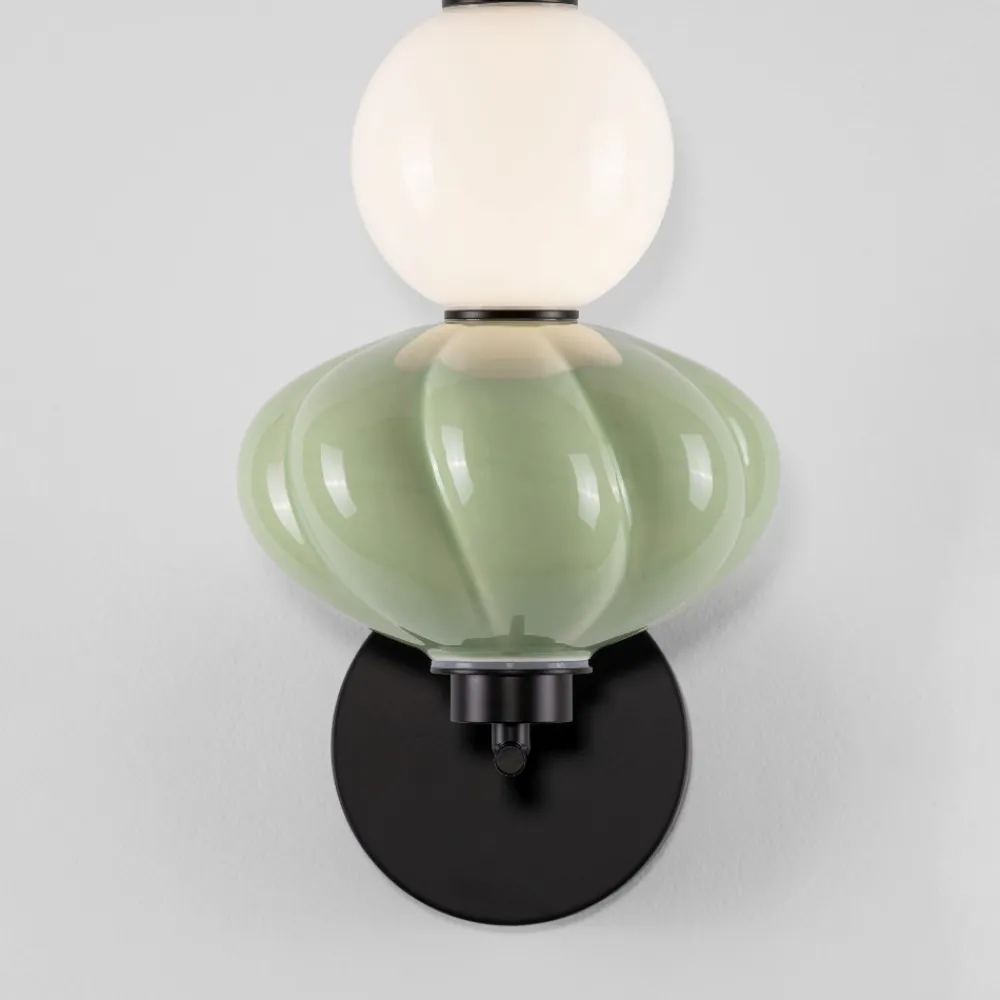 Applique Da Parete-Selezionato da Mazzolaluce Applique da parete ceramica verde vetro led 3000k