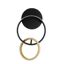 Applique Da Parete-Selezionato da Mazzolaluce Applique da parete cerchi nero oro led 15w 3000k moderna