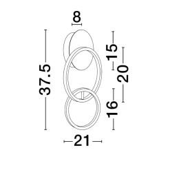 Applique Da Parete-Selezionato da Mazzolaluce Applique da parete cerchi nero oro led 15w 3000k moderna