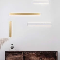 Applique Da Parete-Selezionato da Mazzolaluce Applique da parete 60cm led rettangolare oro 20w 3000k