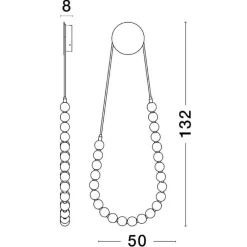 Applique Da Parete-Selezionato da Mazzolaluce Applique da parete collana di perle oro led 50w 3000k