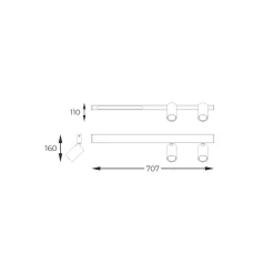 Applique Da Parete-Selezionato da Mazzolaluce Applique da parete con due spot orientabili led 3000k