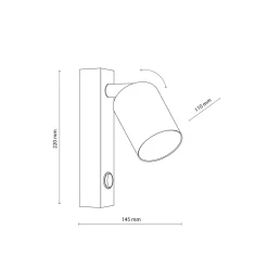 Applique Camera Da Letto-Selezionato da Mazzolaluce Applique da parete con faretto sabbia orientabile interruttore per comodino camera da letto