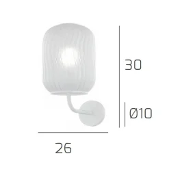 Applique Da Parete-Top Light Applique da parete cromo vetro bianco toplight tender