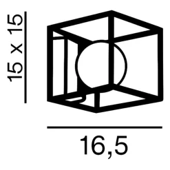 Applique Da Parete-Perenz Illuminazione Applique da parete cube nero sfera bianca