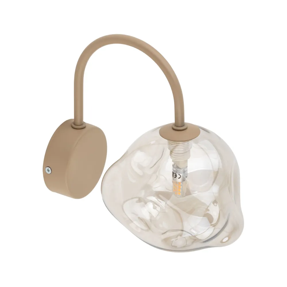 Applique Da Parete-Selezionato da Mazzolaluce Applique da parete design tortora vetro sfera cognac