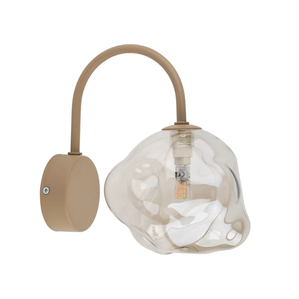 Applique Da Parete-Selezionato da Mazzolaluce Applique da parete design tortora vetro sfera cognac
