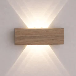 Applique Da Parete-Selezionato da Mazzolaluce Applique da parete effetto legno rettangolare led 5w 3000k