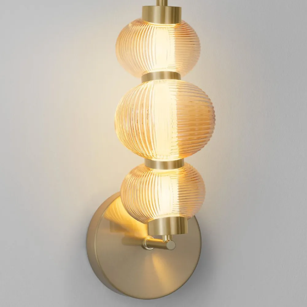Applique Da Parete-Selezionato da Mazzolaluce Applique da parete elegante vetro ambrato led 3000k