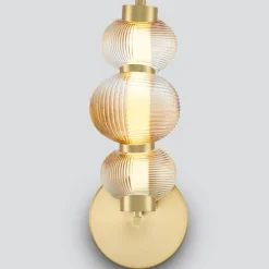 Applique Da Parete-Selezionato da Mazzolaluce Applique da parete elegante vetro ambrato led 3000k