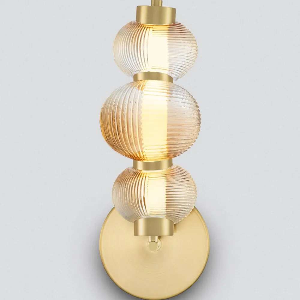 Applique Da Parete-Selezionato da Mazzolaluce Applique da parete elegante vetro ambrato led 3000k