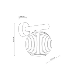 Applique Da Parete-Selezionato da Mazzolaluce Applique da parete in legno con sfera di vetro bianco