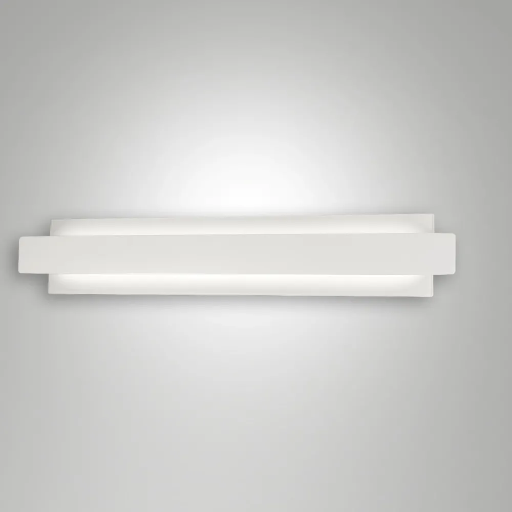 Applique Da Parete-Fabas Luce Applique da parete in vetro bianco moderna led 21w 3000k fabas regolo
