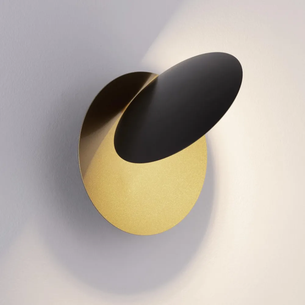 Applique Da Parete-Selezionato da Mazzolaluce Applique da parete led 3000k orientabile nera e oro