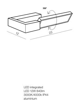 Applique Da Parete-Selezionato da Mazzolaluce Applique da parete led 12w 3000k oro moderna orientabile