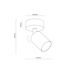 Applique Da Parete-Selezionato da Mazzolaluce Applique da parete marrone spot cilindro orientabile da soffitto
