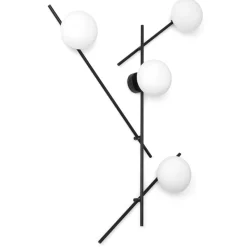 Applique Da Parete-Miloox Applique da parete mikado nero orientabile design moderno
