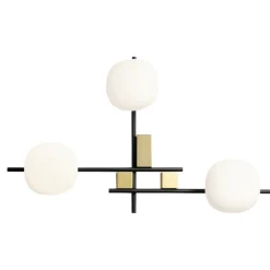 Applique Da Parete-Miloox Applique da parete lingotto moderna nero oro