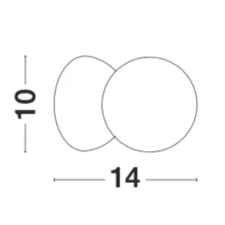 Applique Da Parete-Selezionato da Mazzolaluce Applique da parete moderna cemento antracite sfera vetro bianco