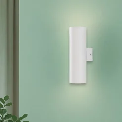 Applique Da Parete-Selezionato da Mazzolaluce Applique da parete moderna cilindro bianco biemissione