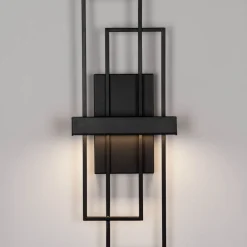 Applique Da Parete-Selezionato da Mazzolaluce Applique da parete moderna led 3200k rettangolare nera