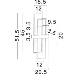 Applique Da Parete-Selezionato da Mazzolaluce Applique da parete moderna led 3200k rettangolare nera