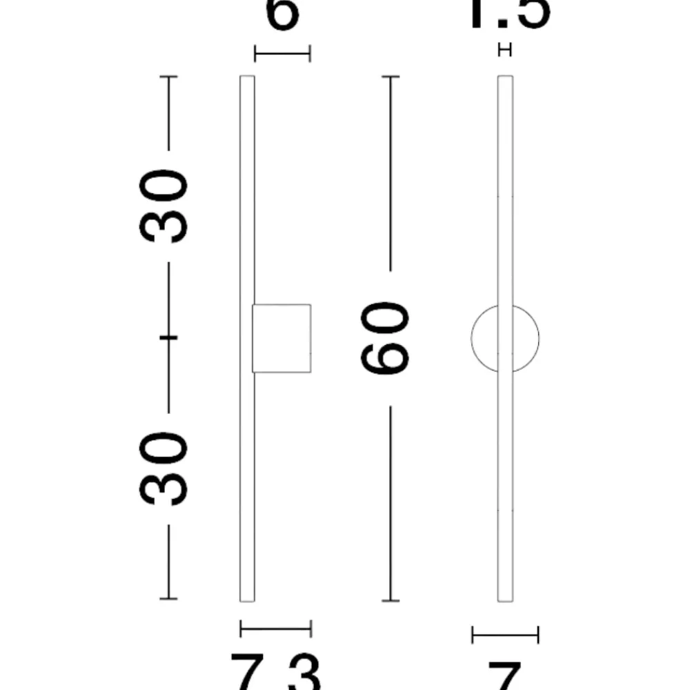 Applique Da Parete-Selezionato da Mazzolaluce Applique da parete moderna nera bacchetta led 10w 3000k