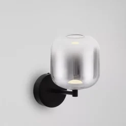 Applique Da Parete-Selezionato da Mazzolaluce Applique da parete moderna nero vetro fume led 3w 3000k