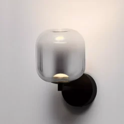 Applique Da Parete-Selezionato da Mazzolaluce Applique da parete moderna nero vetro fume led 3w 3000k