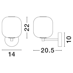 Applique Da Parete-Selezionato da Mazzolaluce Applique da parete moderna nero vetro fume led 3w 3000k