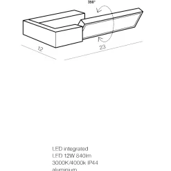 Applique Da Parete-Selezionato da Mazzolaluce Applique da parete moderna oro orientabile led 12w 4000k