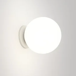 Applique Da Parete-Affralux Applique da parete moderna sfera vetro bianco potiri