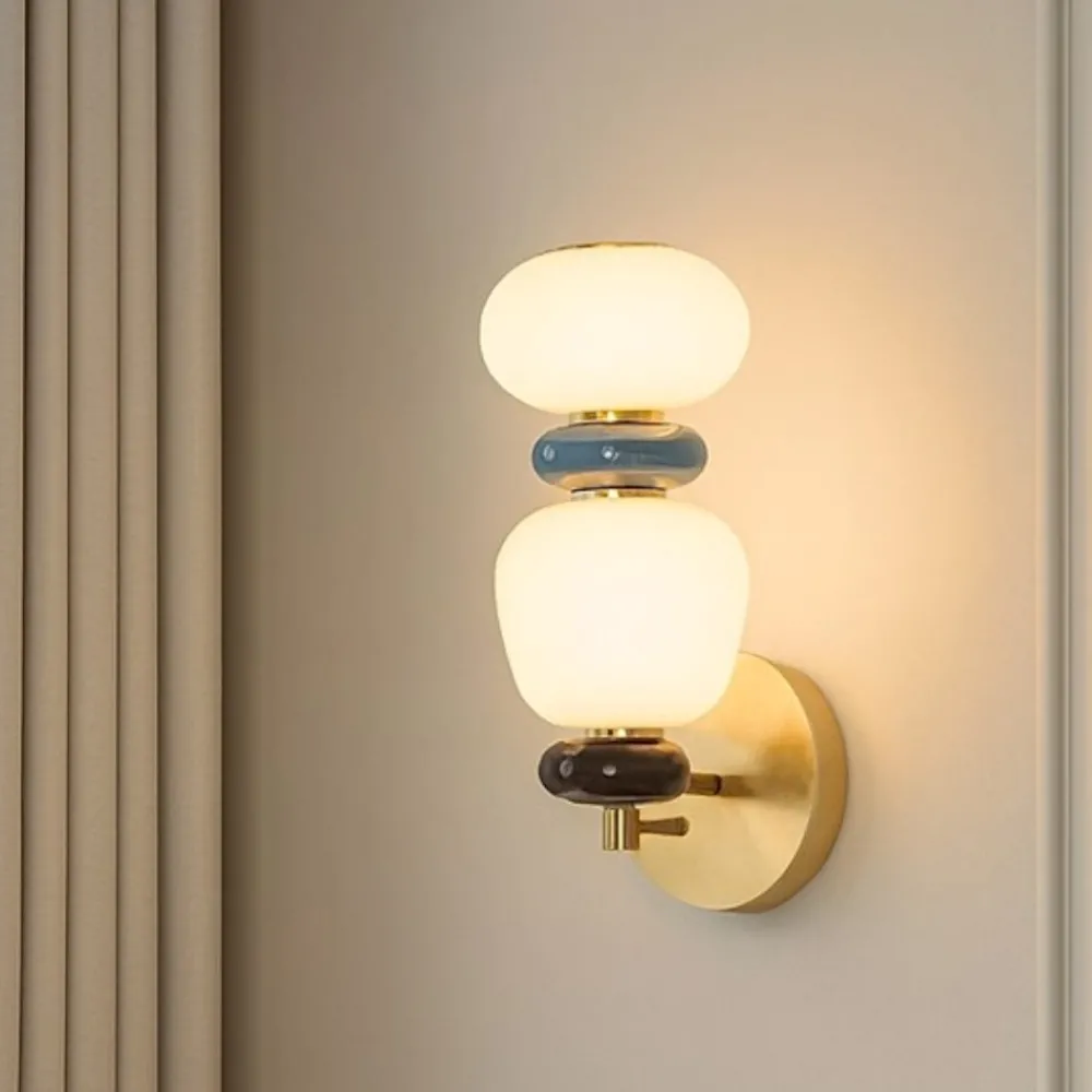 Applique Da Parete-Selezionato da Mazzolaluce Applique da parete moderno in vetro e porcellana led 3000k