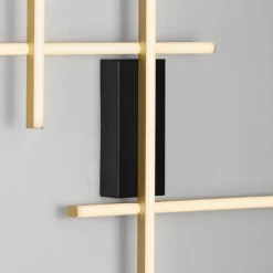 Lampadari Moderni-Selezionato da Mazzolaluce Applique da parete nero oro led 3200k design moderna