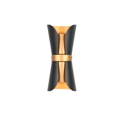 Applique Da Parete-Selezionato da Mazzolaluce Applique da parete nero oro 2 luci design moderna