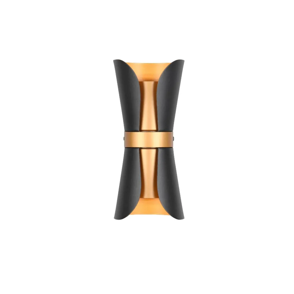Applique Da Parete-Selezionato da Mazzolaluce Applique da parete nero oro 2 luci design moderna