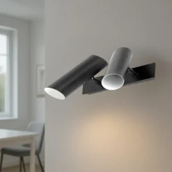 Applique Da Parete-Selezionato da Mazzolaluce Applique da parete 2 orientabili moderna metallo nero gu10
