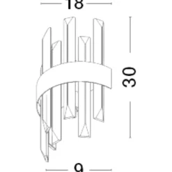 Applique Da Parete-Selezionato da Mazzolaluce Applique da parete oro con cristalli per salotto