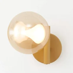 Applique Da Parete-Selezionato da Mazzolaluce Applique da parete oro sfera di vetro cristallo led 6w 3000k