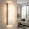 Applique Da Parete-Selezionato da Mazzolaluce Applique da parete pietra effetto alabastro bianco led 7w 3000k