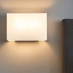 Applique Camera Da Letto-Perenz Illuminazione Applique da parete rettangolare tessuto bianco para hotel perenz