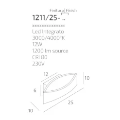 Applique Da Parete-Top Light Applique da parete sabbia led 12w 3000k 4000k eye