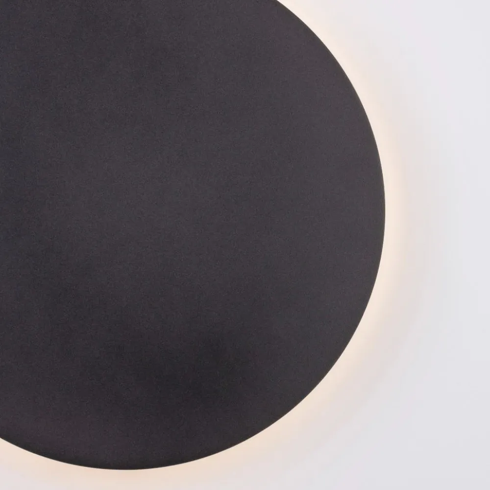 Applique Da Parete-Selezionato da Mazzolaluce Applique da parete tonda moderna nero led 3000k 30cm