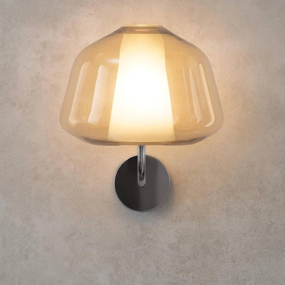 Applique Da Parete-Top Light Applique da parete toplight vetro pirex ambra