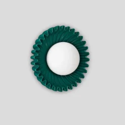 Applique Da Parete-Selezionato da Mazzolaluce Applique da parete verde ceramica sfera vetro