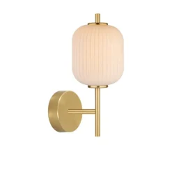 Applique Da Parete-Selezionato da Mazzolaluce Applique da parete vetro bianco decorata metallo oro led cct dimmerabile
