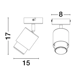 Applique Da Parete-Selezionato da Mazzolaluce Applique da soffitto grigio nickel orientabile