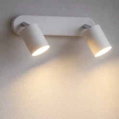 Applique Da Parete-Selezionato da Mazzolaluce Applique da soffitto parete bianco due luci orientabili