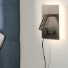 Applique Camera Da Letto-Selezionato da Mazzolaluce Applique da testata camera da letto multifunzione led 3000k usb nickel
