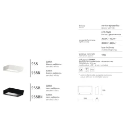 Applique Da Parete-IsyLuce Applique design moderna led 18w 3000k bianca